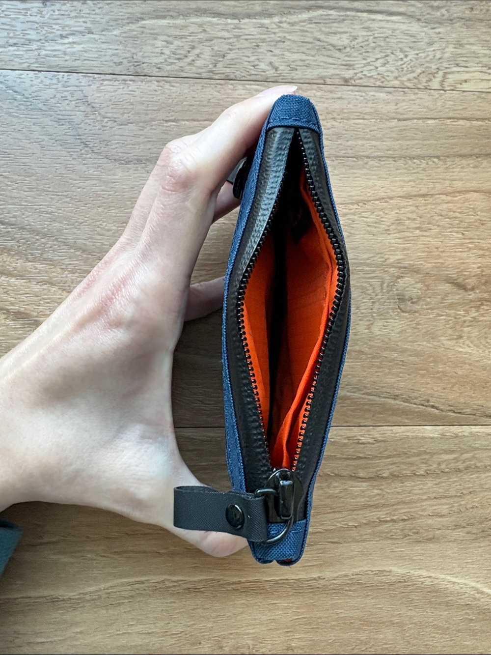 Men's Blue Zip Travel Pouch with Black Trim - Picture 3 of 4